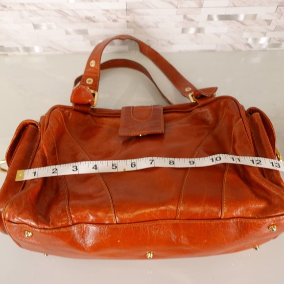 VERA PELLE Bag Brown Real Leather Shoulder Hobo Boho Large Italian Genuine Italy - Picture 10 of 15